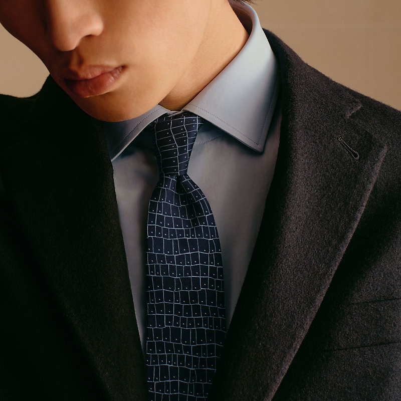 シルクタイ 7 cm 《ルック・ライク》 - ブルー | Hermès - エルメス